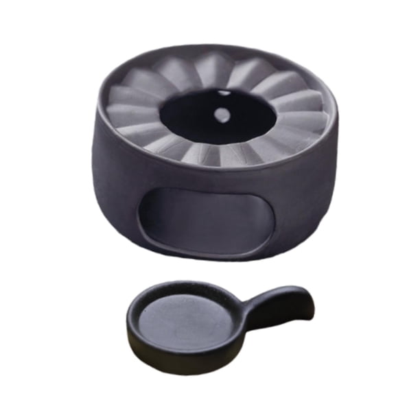 Calentador de tetera de cerámica, calentador de café y té , base calentadora de tetera portátil con portavelas para viajes, senderismo