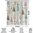 thumbnail image 6 of Christmas Decor Waffle Shower Curtain for Bathroom 72x84inches Christmas Trees Shower Curtain Set with Hooks Pink Green Watercolor X-mas Trees Waterproof Fabric Shower Curtain, 6 of 6