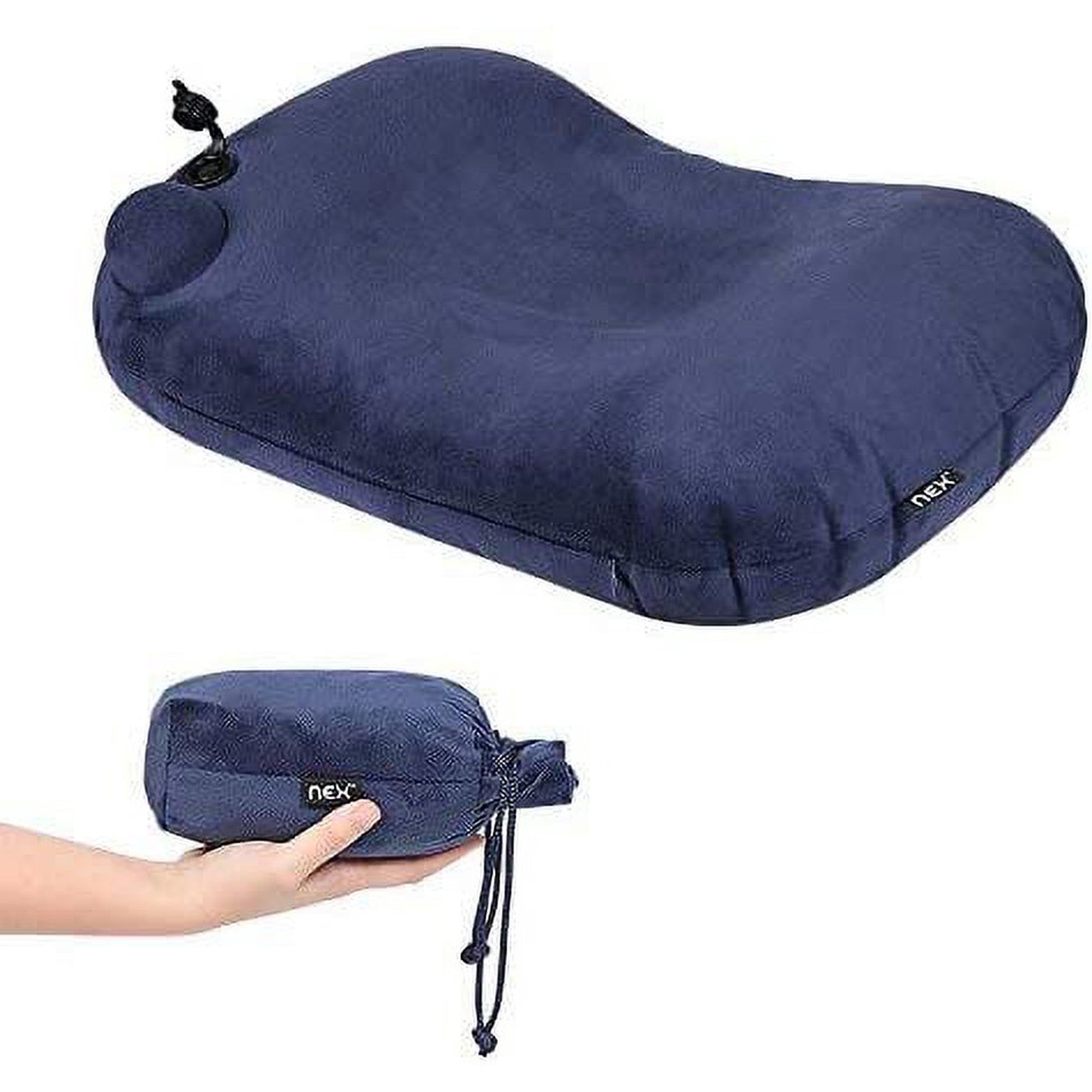 Camper Tool Lightweight  Compact  Soft Velvet Inflatable Travel Pillow  Blue