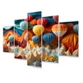 thumbnail image 2 of Designart "Mosaic Magic The Red Hot Air Balloon II" Hot Air Balloon Metal Wall Décor Set, 2 of 5