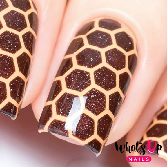 Whats Up Nails - Honeycomb Vinyl Stencils Nail Art Design