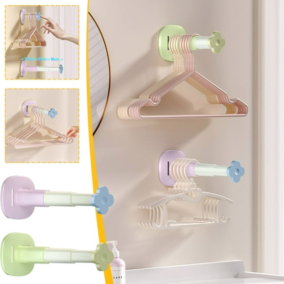 Oefntac Savings Multifunctional Retractable Clothes Rack Storage Rack Balcony Household Wall Clothes Rack Wardrobe Storage Rack