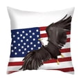thumbnail image 2 of Patriotic 4th Of July Pillow Covers USA Flag Bald Raptor Polyester Cushion Cases For Sofa Home Decor, 2 of 6