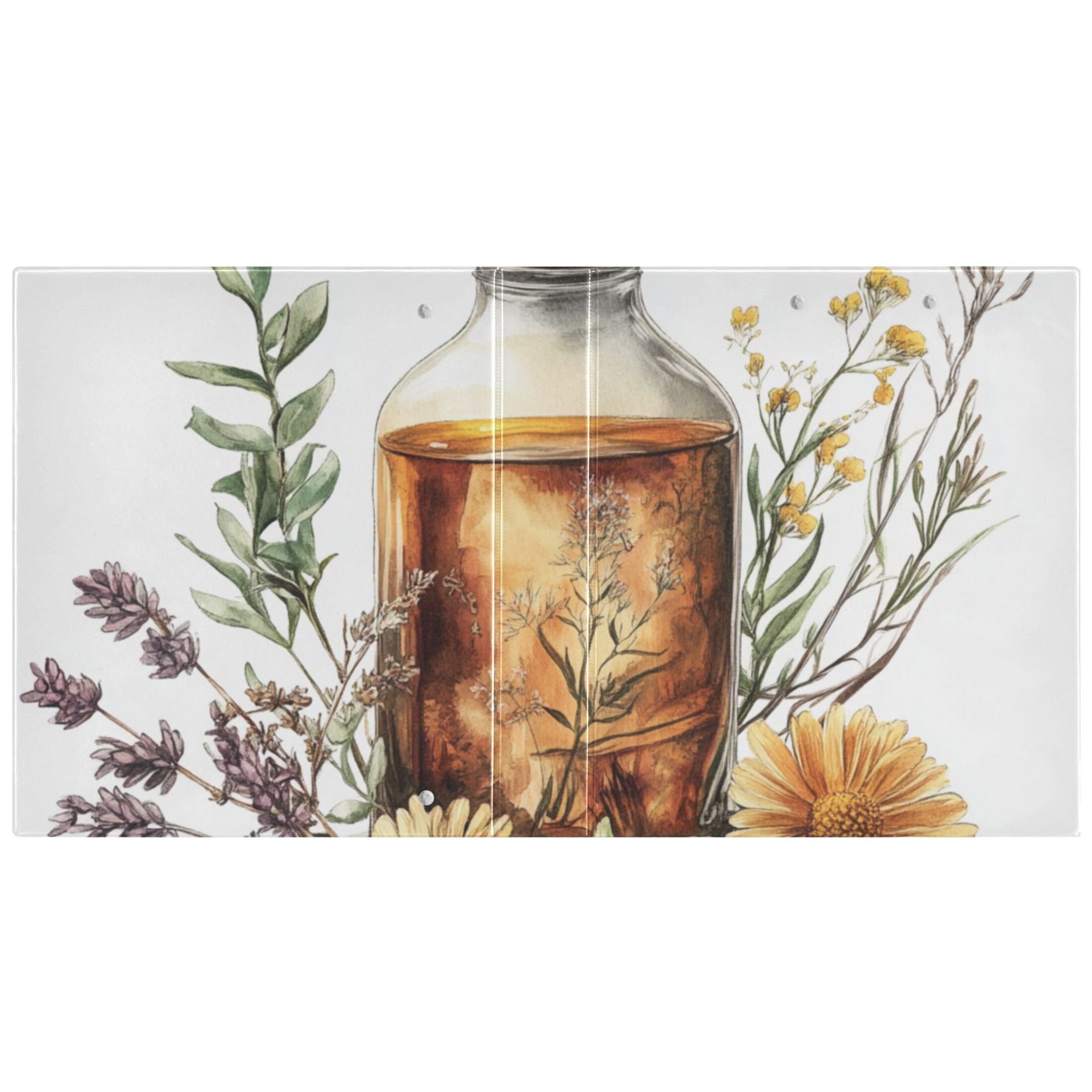 Drink with Flowers Herbs 3 Ring Binders 1.5 inch Hardcover File Folders with Interior Pockets A4 Size Organizer for School Office Hospital