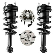 Detroit Axle - 4pc 4WD Front Struts Wheel Hub Bearings Replacement for GMC Yukon Chevy Tahoe