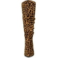 thumbnail image 2 of DARING DIVA Women's Pointed Toe Chunky Heel Knee High Boots Leopard 6.5, 2 of 6