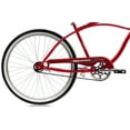 thumbnail image 4 of Wonder Wheels 26 In. Beach Cruiser Coaster Brake Single Speed Bicycle, Bike, Stainless Steel Spokes One Piece Crank Alloy Rims 36 H - Red, 4 of 4