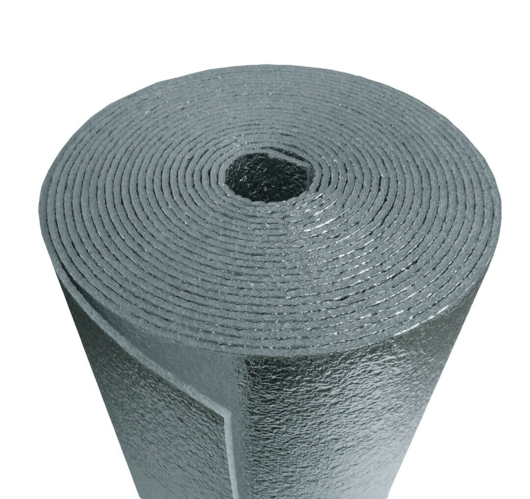5.5" x 125' Reflective Foam Insulation Aluminum Foil Spiral Pipe Wrap Roll R-8.0 