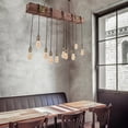 thumbnail image 2 of YIYIBYUS Retro Industrial Chandelier 10-Light Rustic Hanging Light Lantern Large Farmhouse Pendant Light Flush Mount Ceilling Rope Pendant Lamp for Kitchen Island, Dining Room Brown, 2 of 17