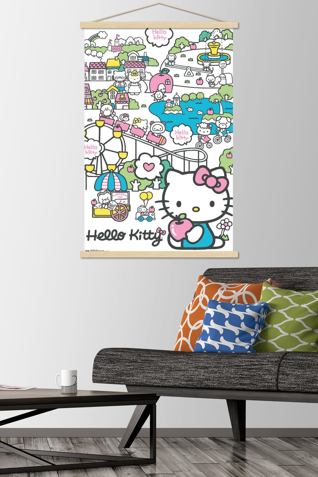 Hello Kitty - Carnival Wall Poster with Wooden Magnetic Frame, 22.375" x 34"
