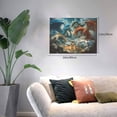 thumbnail image 2 of Naloa Red Blue Dragon Battle Epic Print Canvas Picture,Wall Pictures, Modern Decorative Poster,Art Prints for Bedroom, Toilet, 40 x 30 cm, Built-in Wooden Frame, 2 of 6