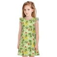 thumbnail image 1 of Balery Cute Dinosaurs Cartoon Camisón de princesa para niñas, pijama de algodón con mangas abullonadas, suave y bonito.-Medium, 1 of 6