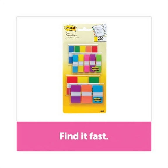 1/2" And 1" Page Flag Value Pack, Nine Assorted Colors, 320/pack | Bundle of 2 Packs