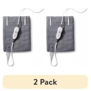 (2 pack) Sunbeam Premium Heating Pad with Compact Storage - Standard Size ( 12" x 15"), Gray