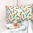 thumbnail image 4 of Goofa Cute Carrot Print Plush Throw Pillow Case, Soft Velvet with Hidden Zipper, Decorative Cushion Cover for Sofa, Bed, Car, and Home Décor-14"x20", 4 of 6