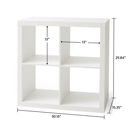 BETTER HOMES & GARDENS 4 CUBE STORAGE ORGANIZER, WHITE TEXTURE