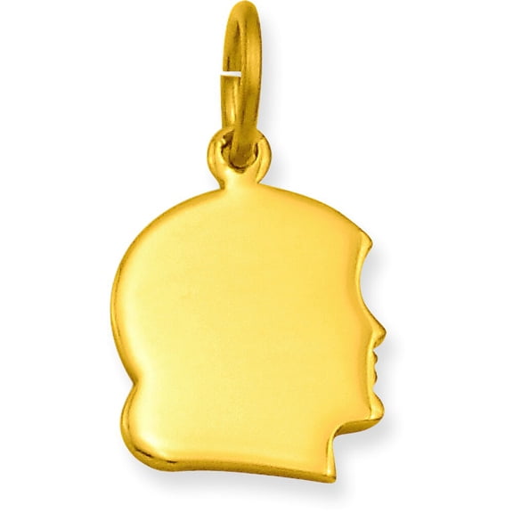 Yellow Gold Plated Girl Head Charm
