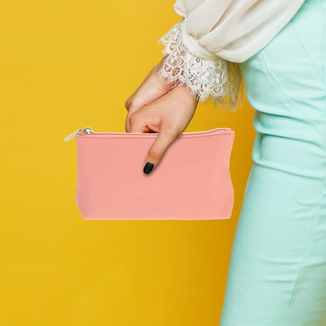 unbranded De Cambio Portátil Color Rosa Hecha De Cuero PU Para Almacenamiento Eficaz