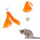 thumbnail image 3 of Repuestos de varita de plumas Unique Bargains de 2 piezas para interacción con mascotas, accesorios de recarga para varitas de gato para gatos de interior y exterior en naranja y blanco, 3 of 7