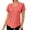 Watermelon Red, variant on Jalioing Women's Workout T Shirt Breathable Loose Short Sleeve Athletic Shirts V Neck Quick Dry Sport Tees