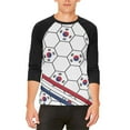 thumbnail image 1 of World Cup South Korea Soccer Ball Mens Raglan T Shirt White-Black SM, 1 of 2