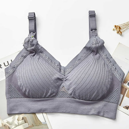 Munlar Nursing Bras Womens Breastfeeding Bra Maternity Pregnancy Seamless Breastfeding Bras No Underwire Breathable Lace Breastfeding Underwear
