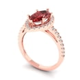 thumbnail image 2 of Halo Engagement Ring for Women - 2.38ct Natural Garnet in 14K Rose Gold Promise Ring, 2 of 6