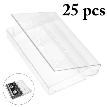 

Bangcool 25PCS Cassette Tape Case Protective Plastic Cassette Tape Box Audio Tape Case