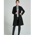 thumbnail image 3 of Camii Mia Women's Faux Wool Coat Elegant Lapel Trench Jacket Slim Long Coat Overcoat Outwear, 3 of 7