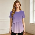 thumbnail image 4 of Ohufall Women's Maternity T Shirts Breastfeeding Breathable Short Sleeve T-shirts Comfortable Gradient Color Nursing Tops, 4 of 8