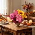 thumbnail image 4 of Yhmxh Fall Flower Picks, Autumn Floral Stems with Pumpkin Sunflower Maple Leaves, Artificial Harvest Bouquet Arrangement Stems for Vase Table Centerpiece Thanksgiving Farmhouse Home Decor, 4 of 6