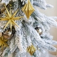 thumbnail image 5 of Barton Flocked Pencil Christmas Tree 4.6 ft, Slim Artificial Holiday Tree with Pot Base, Unlit Skinny Design, 5 of 6