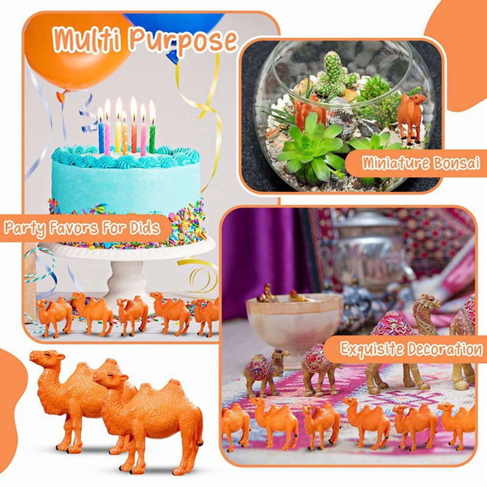 240Pcs Camel Figurines Miniature Toys Camel Models Animal Figurines for Cake Toppers Home Desktop Ornaments Decor