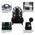thumbnail image 4 of FORMRS Unisex Backpack Elementary School Travel Bookbag with Reflective Stripes, Pink Checkered Pattern, 4 of 7