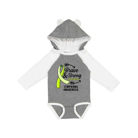 

Inktastic Lymphoma Awareness Brave and Strong with Arrows Gift Baby Boy or Baby Girl Long Sleeve Bodysuit