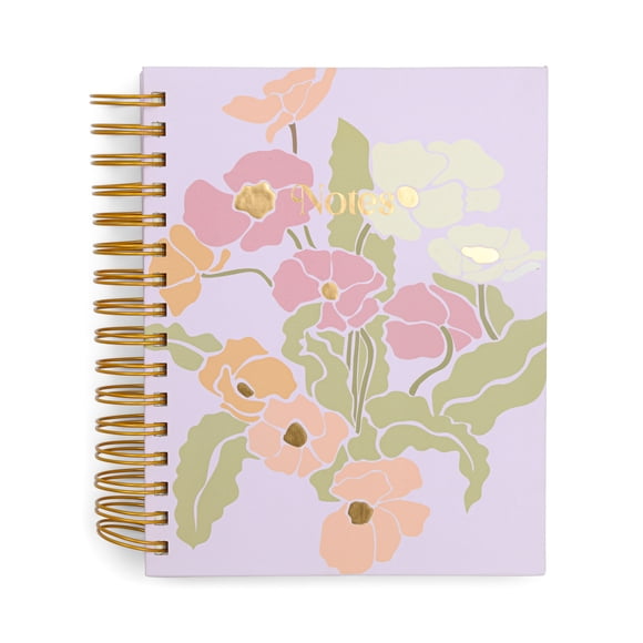Carnet de notes florales à double spirale Think Ink - 6,75" x 8,5", 320 pages