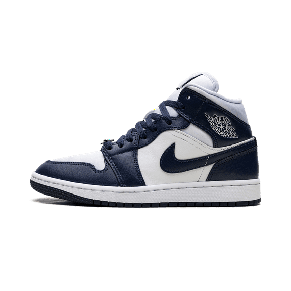 JORDAN WOMENS Jordan 1 Mid WMNS "Football Grey White Midnight Navy" FZ8777 044 from Stadium Goods