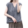 thumbnail image 2 of mfyjkho Camisetas Sin Mangas De Talla Grande, Blusa De Manga Corta Con Cuello Redondo Y Color Liso Para Mujer, Moda Primavera/Verano Tops Elegantes Para Mujer Xxl, 2 of 4