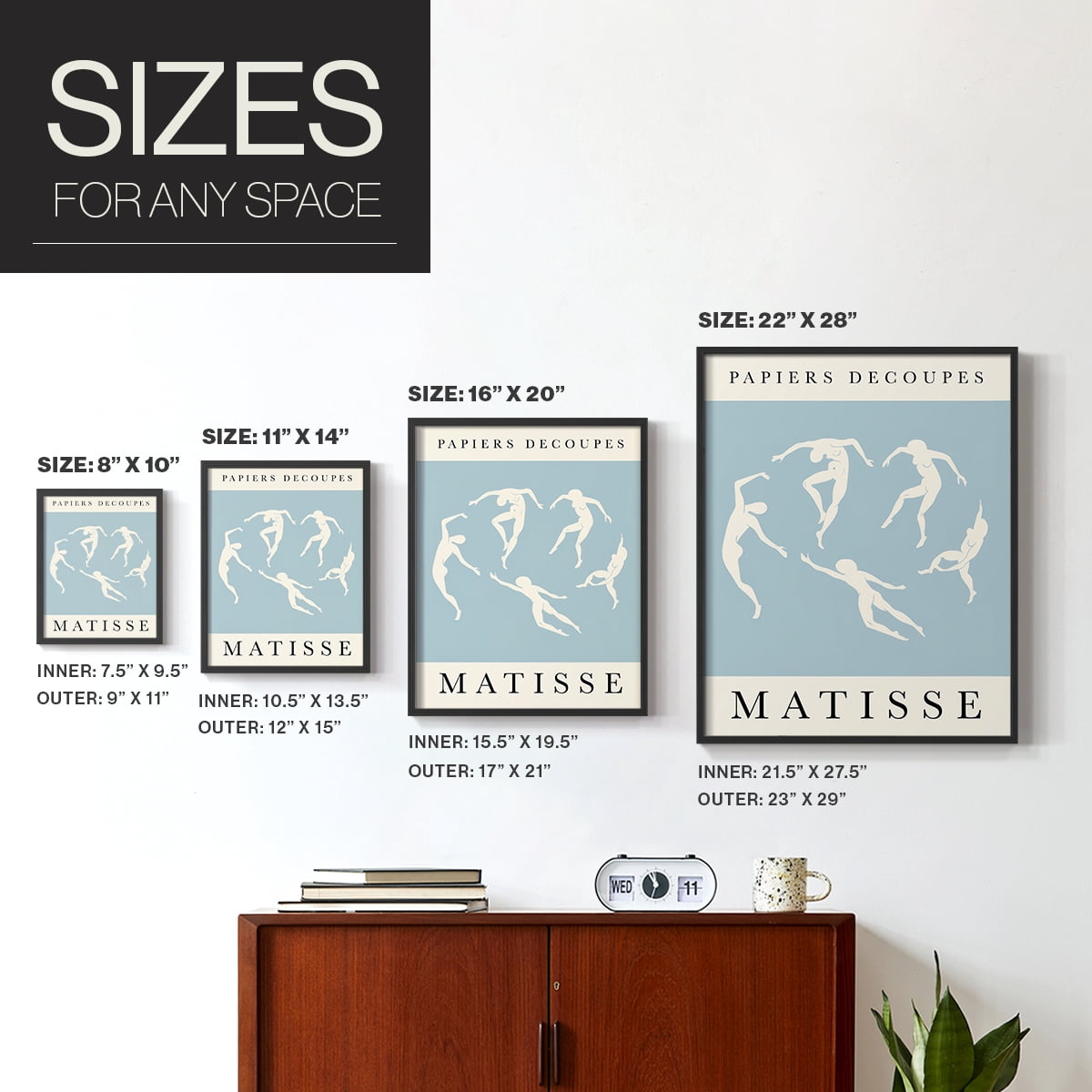Matisse CXCII Framed Print in Black Solid Wood 22 x 28 Framed Print