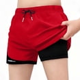 thumbnail image 3 of Jinhomg Boys Running Shorts with Liner Quick Dry Athletic Shorts Gym Biker Shorts 2 in 1 Wokout Shorts Lightweight Outdoor Sportswear 7-17 Years, 3 of 8
