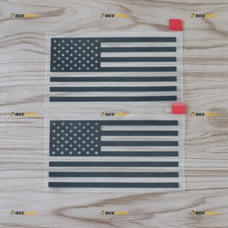 2X Black 4" American Flag USA Decal Sticker die-Cut no Background Car Viny