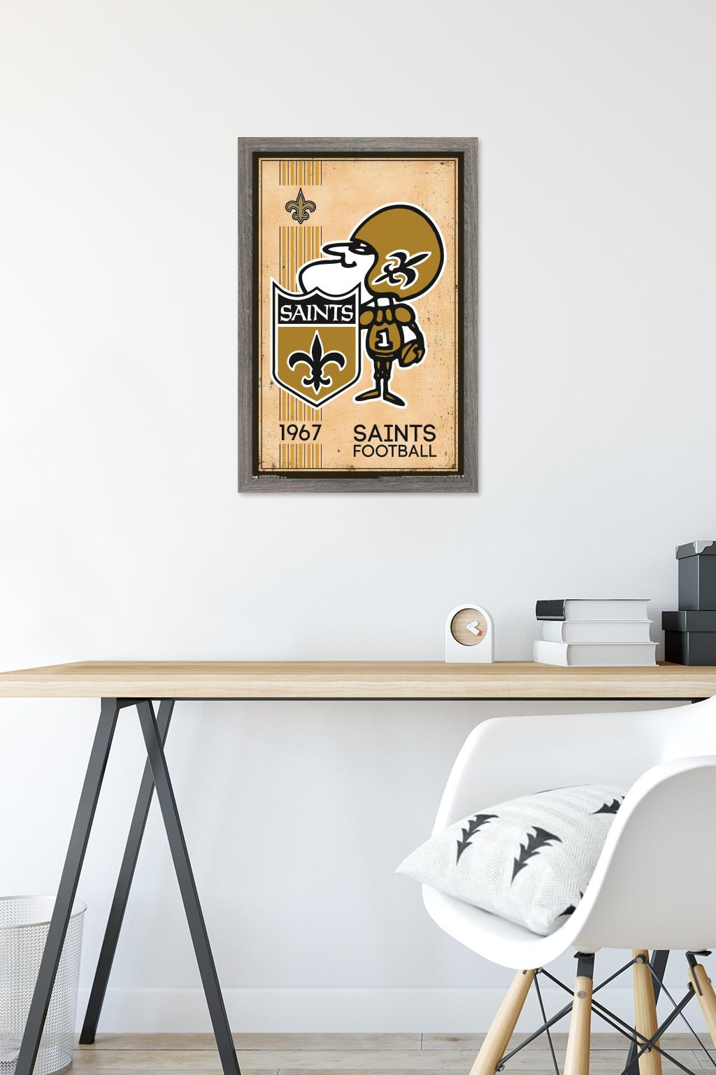 NFL New Orleans Saints - Retro Logo 14 Wall Poster, 14.725" x 22.375", Framed