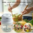 thumbnail image 5 of Electric Garlic Chopper Portable Small Food Processor, 300ML Glass Containers with Food Divider, Waterproof Body, One-touch Press to Chop Onion For Ginger, Chili, Fruit, Meat, Spices, Beans, 5 of 5