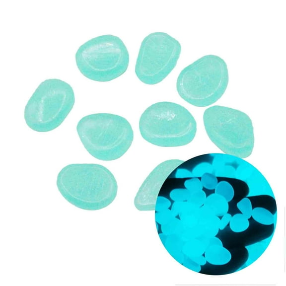 ionze 300PCS Glow in The Dark Stones Garden Pebbles Decor Luminous Stone for Walkways Yard Grass Decoration (I)