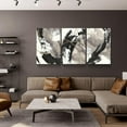thumbnail image 5 of 3 Piece Abstract Wall Art Black and White Paintings Minimalist Wall Decor Gold Line Modern Artwork Picture HD Canvas Print,Framed for Living Room Bedroom Bathroom, 12"x16"x3 Panels, 5 of 7