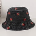 thumbnail image 5 of Vjnyvs Strawberry Print Bucket Hat - Cute Summer Beach Hat for Women Men, Sun Protection Wide Brim Fisherman Cap, 5 of 7
