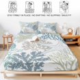 thumbnail image 5 of Twin XL Size Fitted Sheet Set - Blue Coral Coastal 2 Piece Bedding Sets 16" Deep Pocket Fitted Sheet with 1 Pillowcases, Summer Beach Ocean Starfish Conch Brushed Microfiber Hotel Luxury Bed Sheets, 5 of 9