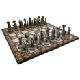 thumbnail image 2 of Greek Mythology Olympus Gods Chess Set Pewter Bronze Color17" Mosaic Color Board, 2 of 7