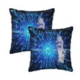 thumbnail image 1 of Velvet Decorative Throw Pillow Covers Set of 2, Soft Square Cushion Cover with Invisible Zipper Binary Code Cyborg Robot Printing, 16"x16", 1 of 7
