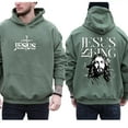 thumbnail image 5 of Jesus Is King Vintage Double Sided Hoodie – Christian Streetwear Faith Hoodie, Retro Religious Pullover for Men and Women, 5 of 7